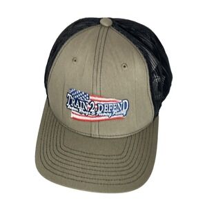 Richardson 112 Trucker Hat Mens Olive Black Train 2 Defend Range Snapback Cap